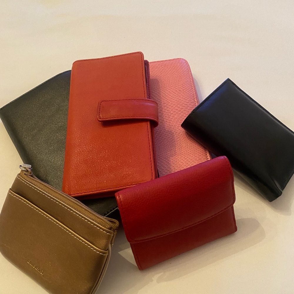 Wallet Set of 6 Leather & Faux Mix